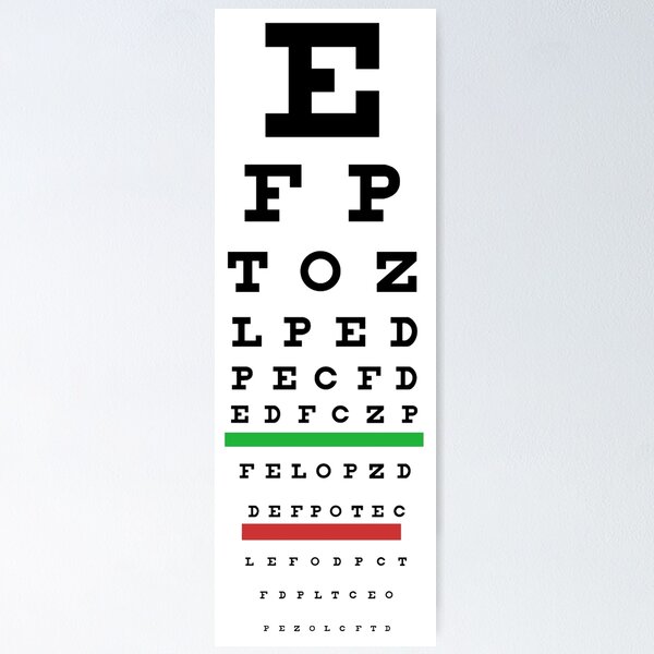 Snellen Eye Chart Print Lettering Typography Custom Eye Chart Baby