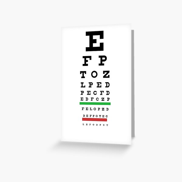 Snellen Eye Chart Greeting Card for Sale by allhistory