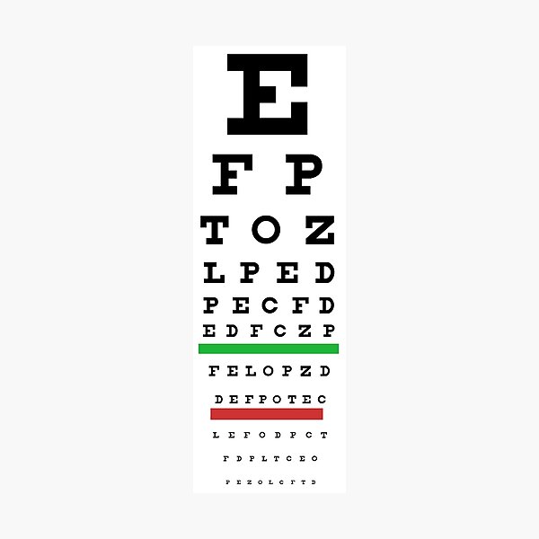 snellen eye chart photographic print by allhistory redbubble
