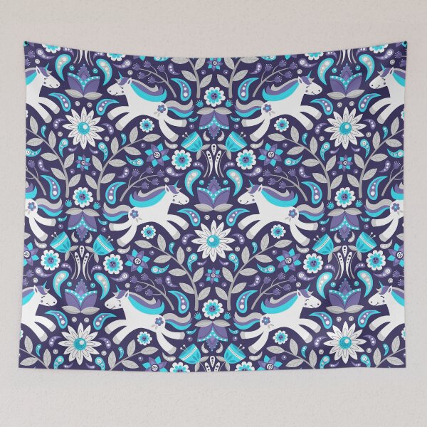 Item preview, Prancing Unicorn Floral designed and sold by robyriker.