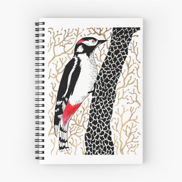 Item preview, Woodpecker, forest bird, watercolor & ink sketch designed and sold by ptitsa-tsatsa.