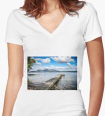 LakeTarawera Women's Fitted V-Neck T-Shirt
