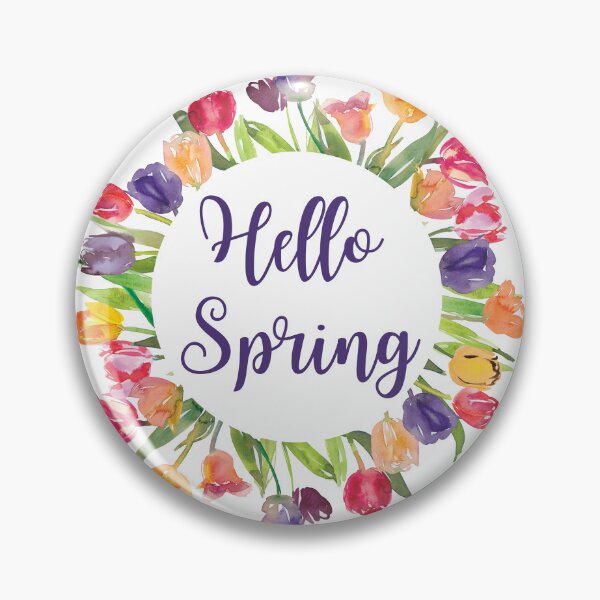 Item preview, Hello Spring Watercolor Tulip Calligraphy  designed and sold by MochaMeli.