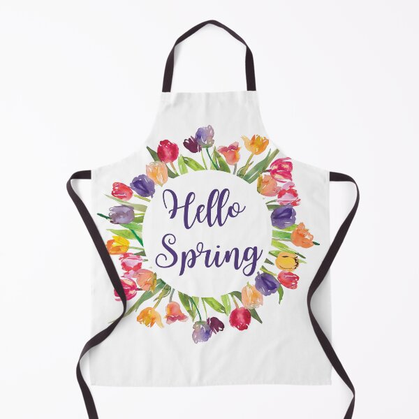 Item preview, Hello Spring Watercolor Tulip Calligraphy  designed and sold by MochaMeli.