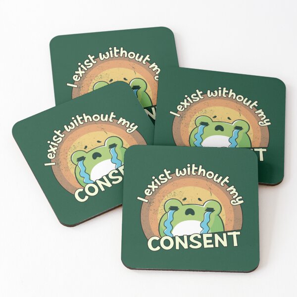 Item preview, I Exist Without My Consent Funny Frog Surreal Meme Depressed   designed and sold by litzyminhodges.