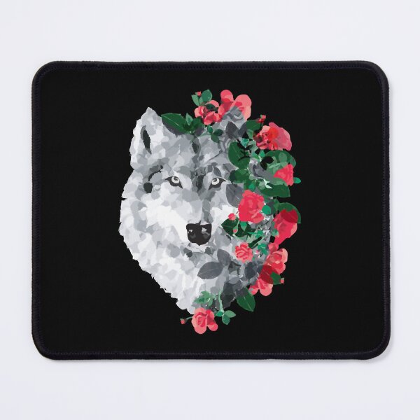 Item preview, Wolf with Roses designed and sold by ElizabethNajma.