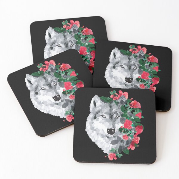 Item preview, Wolf with Roses designed and sold by ElizabethNajma.
