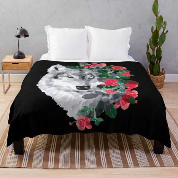 Item preview, Wolf with Roses designed and sold by ElizabethNajma.