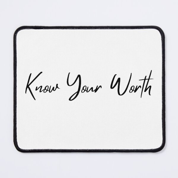 Item preview, Know Your Worth. Beautiful Calligraphy Self Empowerment Quote. designed and sold by That Cheeky Tee.