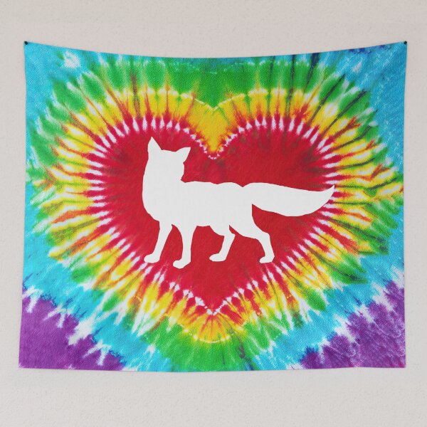 Item preview, Tie Dye Heart Fox designed and sold by chanchan79.