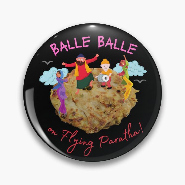 Item preview, Balle Balle on flying PARATHA! (in black) | Sky Bhangra | Funny Desi designed and sold by CosmicStory.