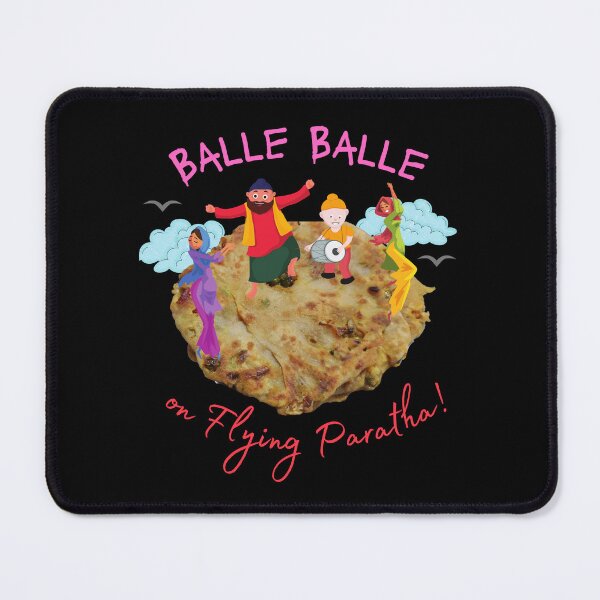Item preview, Balle Balle on flying PARATHA! (in black) | Sky Bhangra | Funny Desi designed and sold by CosmicStory.
