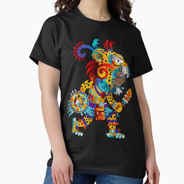 Item preview, cartoon jaguar warrior mexico aztec designed and sold by cat poe.