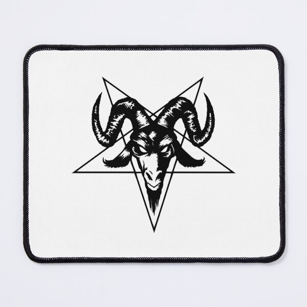 Item preview, Satanic Goat Head with Pentagram (black) designed and sold by MakaTeles.