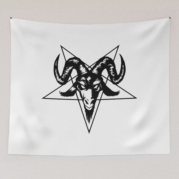 Item preview, Satanic Goat Head with Pentagram (black) designed and sold by MakaTeles.