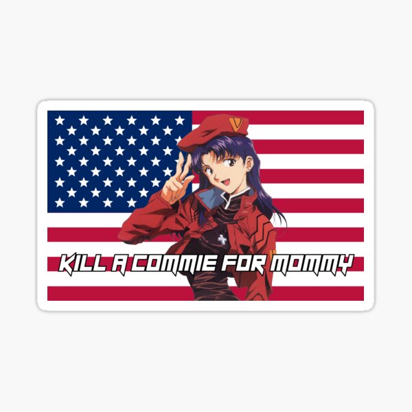 Vista previa del artículo con la obra «Mata a un comunista por mamá Misato», diseñado y vendido por ADKohi.