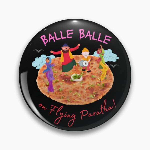 Item preview, Balle Balle on flying PARATHA! 2 (in black) | Sky Bhangra | Funny Desi designed and sold by CosmicStory.