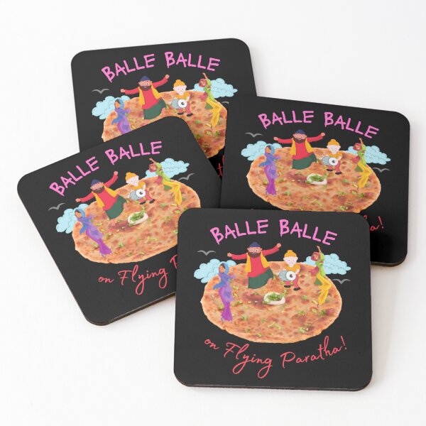 Item preview, Balle Balle on flying PARATHA! 2 (in black) | Sky Bhangra | Funny Desi designed and sold by CosmicStory.