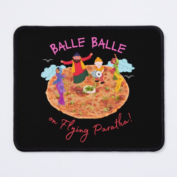 Item preview, Balle Balle on flying PARATHA! 2 (in black) | Sky Bhangra | Funny Desi designed and sold by CosmicStory.