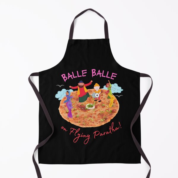 Item preview, Balle Balle on flying PARATHA! 2 (in black) | Sky Bhangra | Funny Desi designed and sold by CosmicStory.