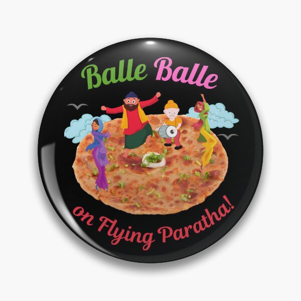 Item preview, Balle Balle on flying PARATHA! 3 (in black) | Sky Bhangra | Funny Desi designed and sold by CosmicStory.