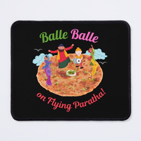 Item preview, Balle Balle on flying PARATHA! 3 (in black) | Sky Bhangra | Funny Desi designed and sold by CosmicStory.