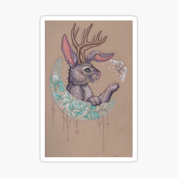 Rabbit in the Moon Sticker