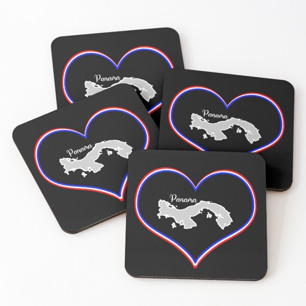 Item preview, black heart panama map designed and sold by Astralia.
