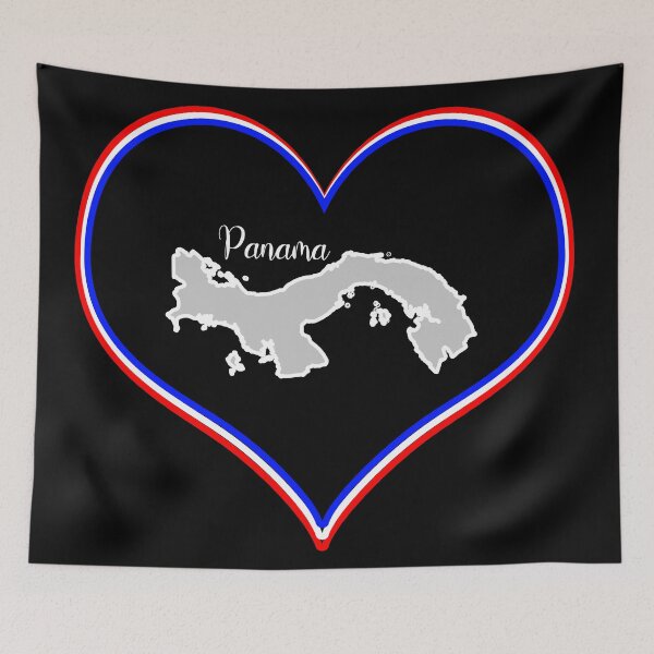 Item preview, black heart panama map designed and sold by Astralia.