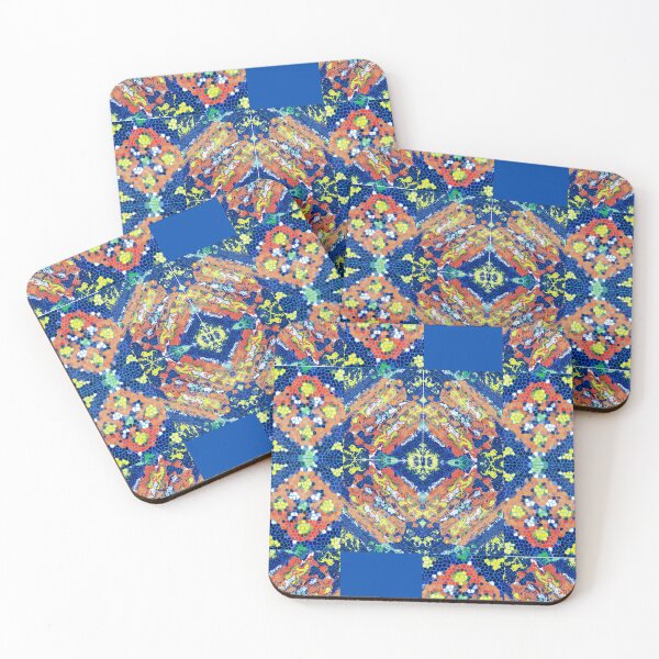 Item preview, Abstract Graphic Block | Colorful Pattern | "Blue Yellow Orange Stylized Tile Patchwork" designed and sold by The Bubble 1307.