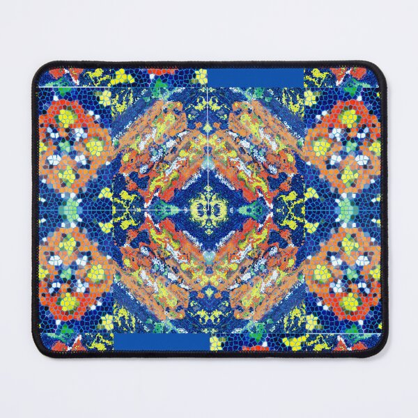 Item preview, Abstract Graphic Block | Colorful Pattern | "Blue Yellow Orange Stylized Tile Patchwork" designed and sold by The Bubble 1307.