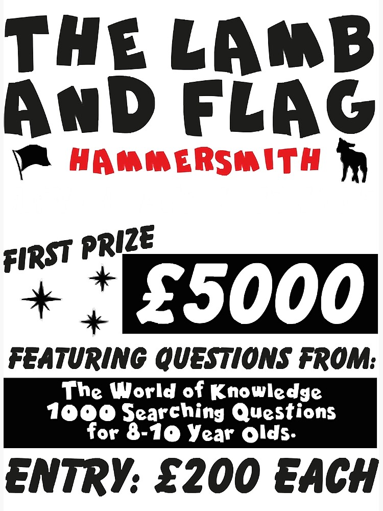 "The Lamb and Flag Annual Pub Quiz " Poster for Sale by oangngon732