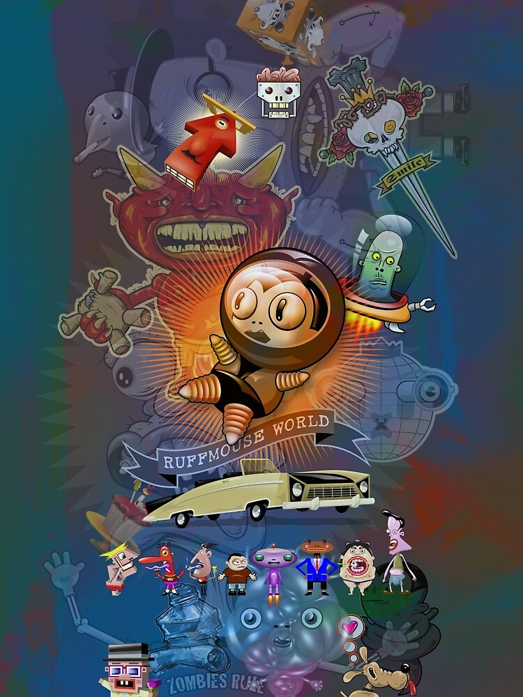 Imagen 4 de 4, Camiseta gráfica con la obra Ruffmouse World, diseñada y vendida por Ruffmouse.