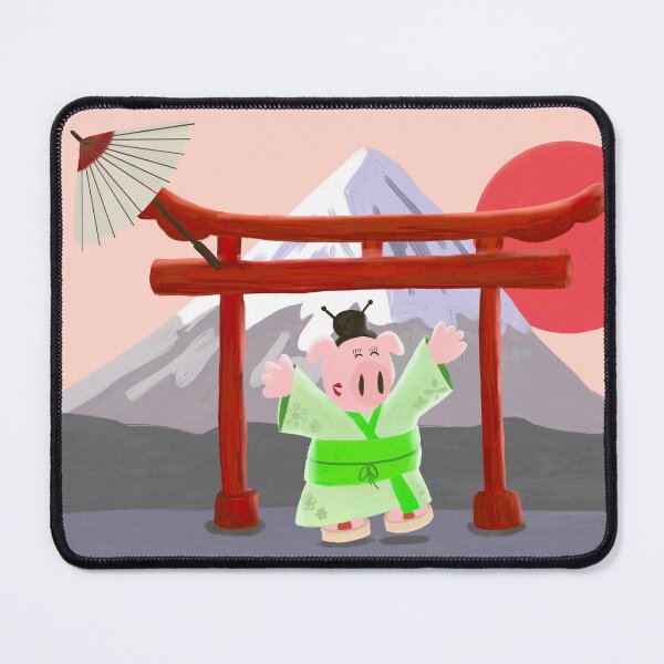 Item preview, Pig in Japan! Funny Japan Painting designed and sold by HalloMolly.