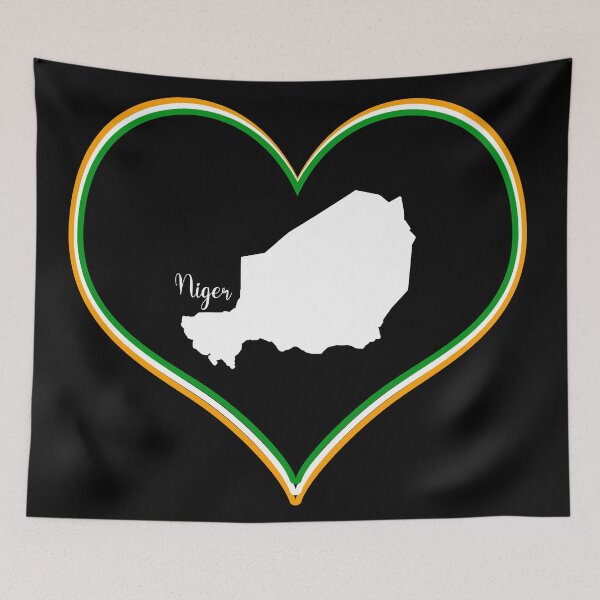 Item preview, Black heart map Niger designed and sold by Astralia.