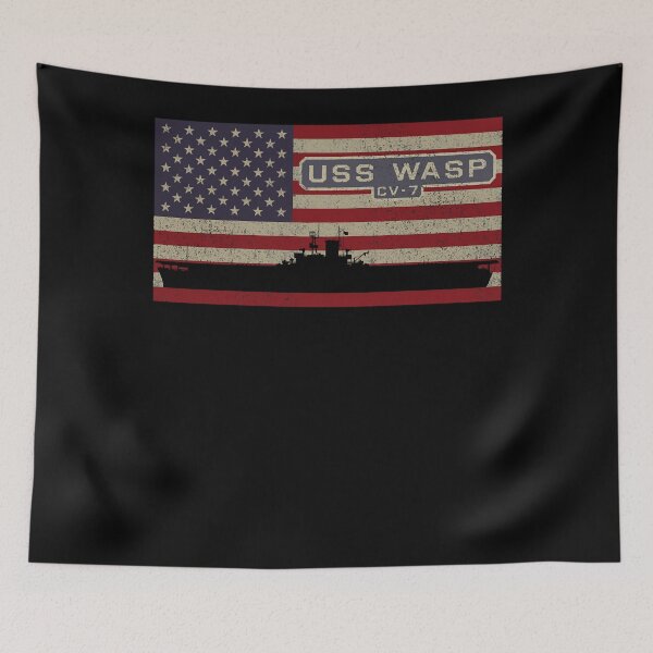 Item preview, USS Wasp CV-7 WW2 Aircraft Carrier Ship Diagram USA American Flag designed and sold by RebekahShin.
