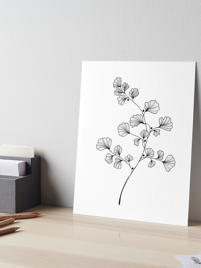 Popular Ginko leaves, original hand printed art. minimal, simple decorative bowl print.