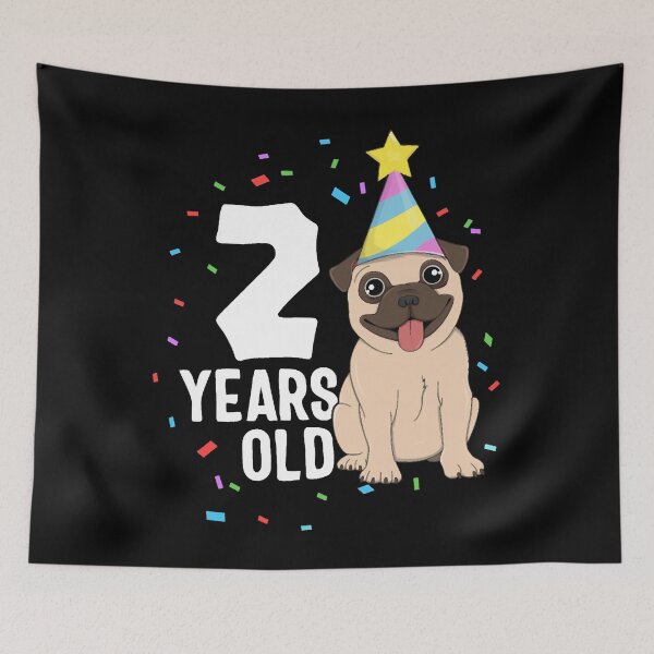 Item preview, 2 Years Old Birthday Pug Dog Lover Party 2nd designed and sold by NicholasGandhi.