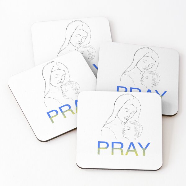 Item preview, Let's pray for Ukraine. mother and child silhouette. designed and sold by Sunshine2504.