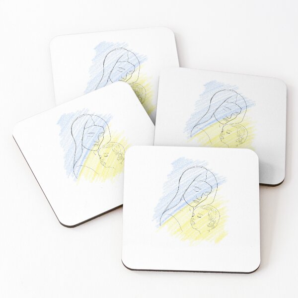 Item preview, Mom and child - save Ukraine. No war. Russia, the aggressor country, attacked peaceful Ukraine. silhouette of a girl with a child and. yellow blue heart - national flag of Ukraine designed and sold by Sunshine2504.