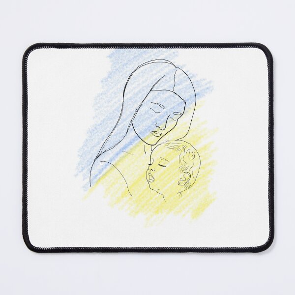 Item preview, Mom and child - save Ukraine. No war. Russia, the aggressor country, attacked peaceful Ukraine. silhouette of a girl with a child and. yellow blue heart - national flag of Ukraine designed and sold by Sunshine2504.