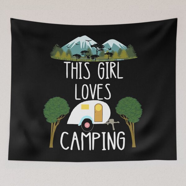 Item preview, This Girl Loves Camping RV Teardrop Trailer Camper Caravan designed and sold by ChristinaMauri.