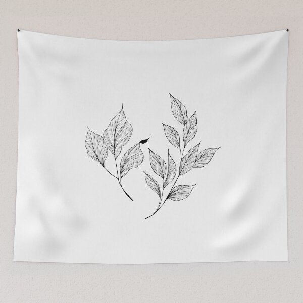 Item preview, botany tattoo sketch - beautiful twig plant. Botanical element template for graphic design, wedding decor, textiles, souvenir gift, stationery print designed and sold by Sunshine2504.