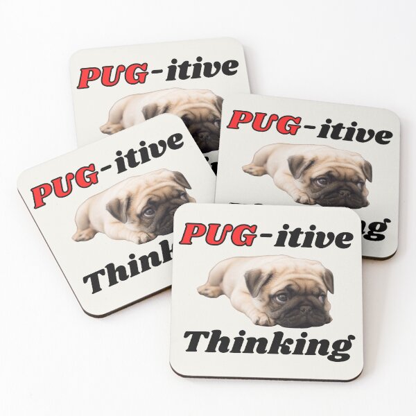 Item preview, Pugitive Thinking | Think Positive Pug Puppy designed and sold by SpeakLifeHQ.
