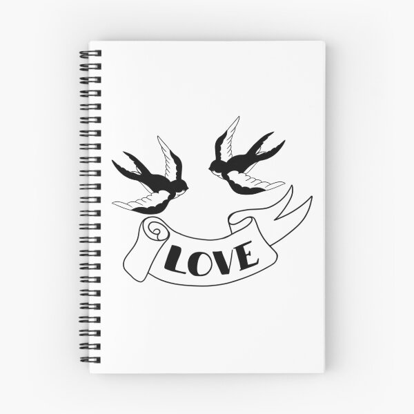 Item preview, Two swallows old school tattoo. Swallows pattern on white background. Swallows pattern on white background designed and sold by Sunshine2504.