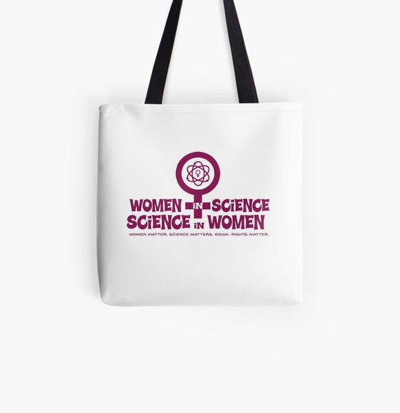 Women in Science. Science in Women Symbol All Over Print Tote Bag