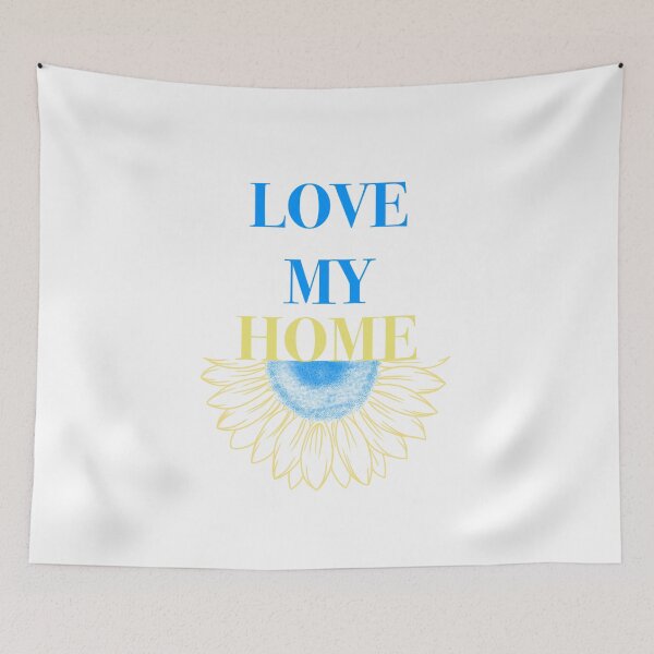 Item preview, I love my home, peace in Ukraine. yellow-blue sunflower - the national colors of the flag of Ukraine. designed and sold by Sunshine2504.