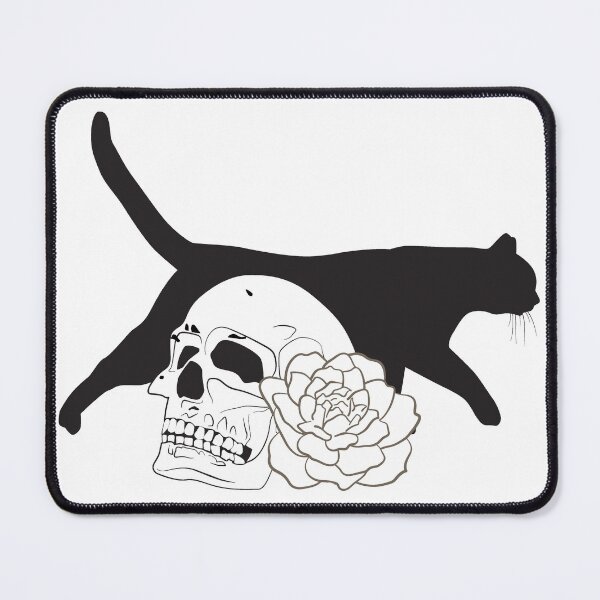 Item preview, black cat with human skull designed and sold by bc21design.