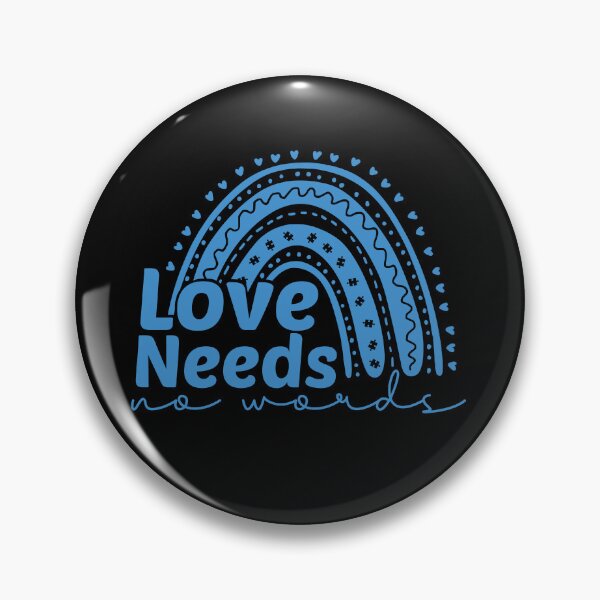 Item preview, Love Needs No Words, Autism Awareness Heart and puzzle rainbow drawing designed and sold by KElife.