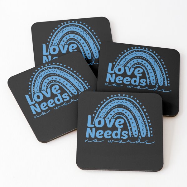 Item preview, Love Needs No Words, Autism Awareness Heart and puzzle rainbow drawing designed and sold by KElife.